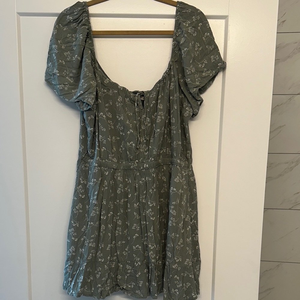 Abercrombie & Fitch Olive Floral Mini Dress